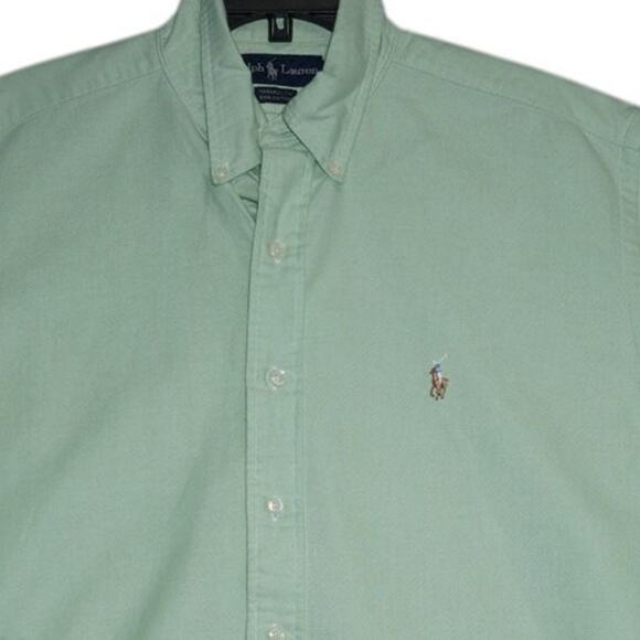 Ralph Lauren Polo Yarmouth Button-Down Shirt Green Long Sleeve Men’s 16.5 34/35 - Picture 5 of 5